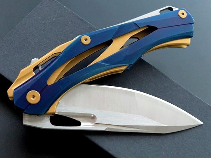 Eafengrow EF204 Folding Pocket Knife,D2 Blade Steel Handle Liner Lock with Clip Outdoor Camping Hiking Tactical EDC Tool (EF204-colorful)