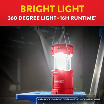 Eveready LED Camping Lantern 360 PRO (3-Pack), Super Bright Tent Lights, Rugged IPX4 Water Resistant LED Lanterns, 100 Hour Run-time (Batteries Included)