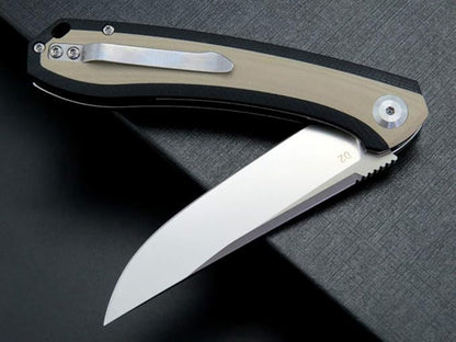 Eafengrow EF947 EDC D2 Folding Knife, G10 Handle Ball Bearing Folder with Locking Liner EDC Flipper Knife with Pocket Camping Hiking Survival Outdoor tool(DESERT)