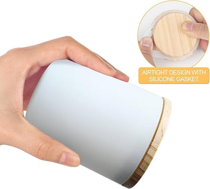 Thick Candle Jars for Making Candles 12 Pcs, 7 OZ Empty Jars with Wood Lids for Candle Making, Sample Container, Matte White