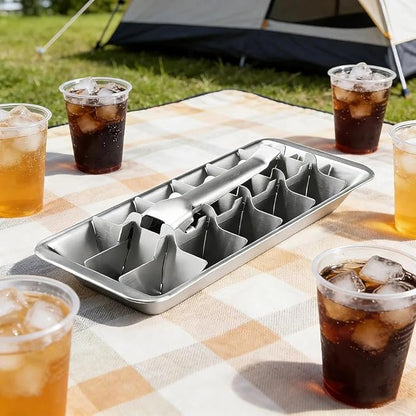Stainless Steel Ice Cube Trays, 18-Slot Detachable & Easy-Release Freezer Tray