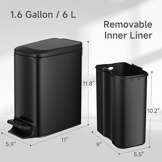TIPGO Slim Bathroom Trash Can