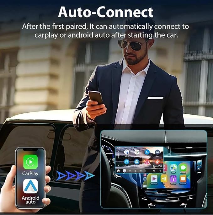 Wireless CarPlay Adapter 2-in-1 for Volkswagen Fox 2016 2017 2018 2019 2020 2021, USB Design Plug and Play Bluetooth Fast Connection Car Accessories,B