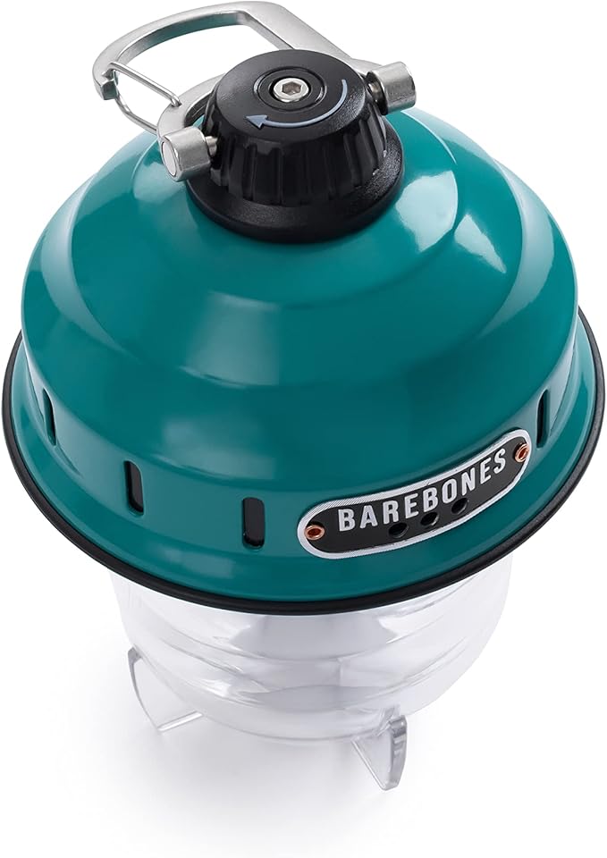 Barebones Beacon Hanging Light ??Teal, Rechargeable LED Camping Lantern with Adjustable Brightness ??Weatherproof Vintage-Style Hanging Lantern for Outdoor Adventures and Year-Round Use