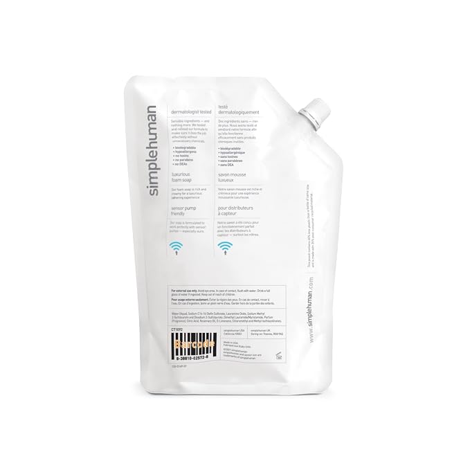 simplehuman Rosemary Thyme Dish Soap Refill Pouch, 34 Fl Oz.