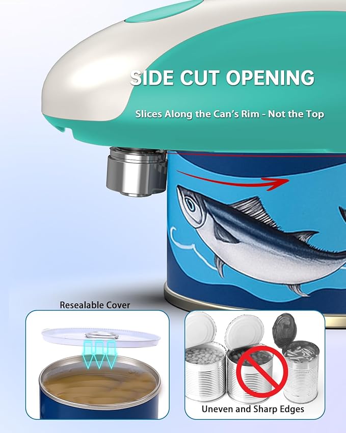CIRCLE JOY Rechargeable Electric Can Opener, One-Touch Automatic Can Opening