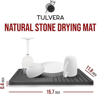 Stone Dish Drying Mat for Kitchen Counter – Diatomaceous Earth Drying Mat |