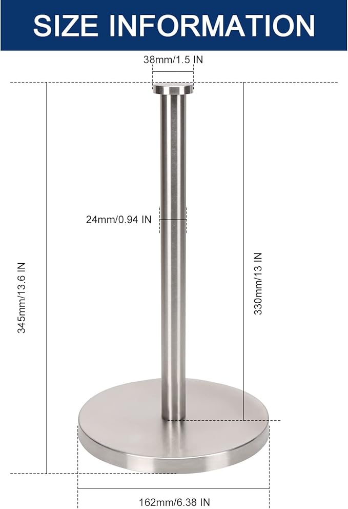 NearMoon Standing Paper Towel Holder, Kitchen Paper Towel Tissue Holder-
