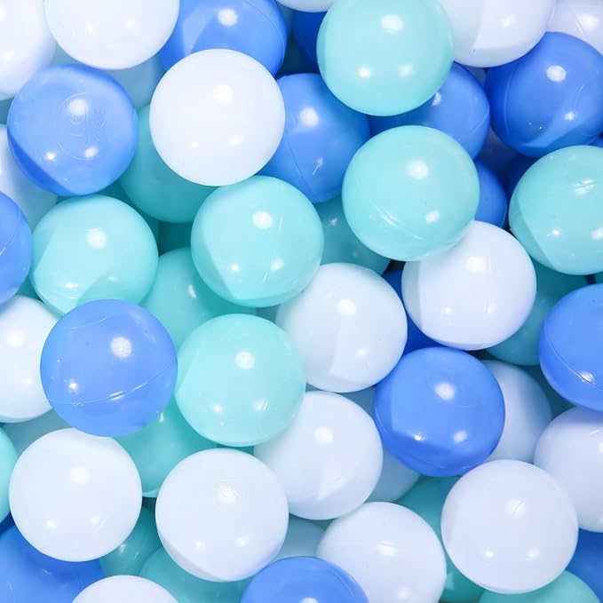 Ball Pit Balls Pack of 100 200 500 - Star and Round Set BPA Free Phthalate Free Non-Toxic Crush Proof Play Balls Soft Plastic Balls for Toddlers Baby Kids Birthday Pool Tent Party