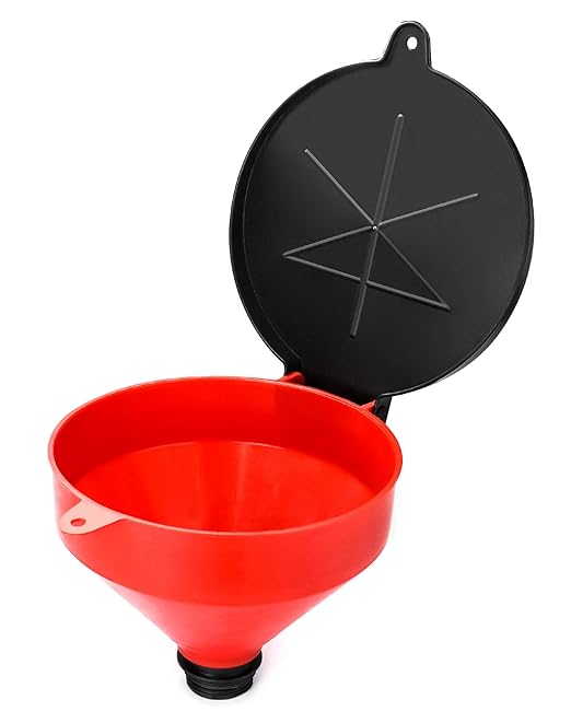 QWORK 4 Quart Lockable Drum Funnel