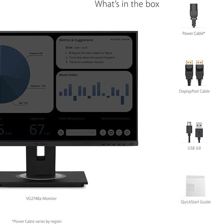 ViewSonic VG2748A 27 Inch IPS 1080p Ergonomic Monitor