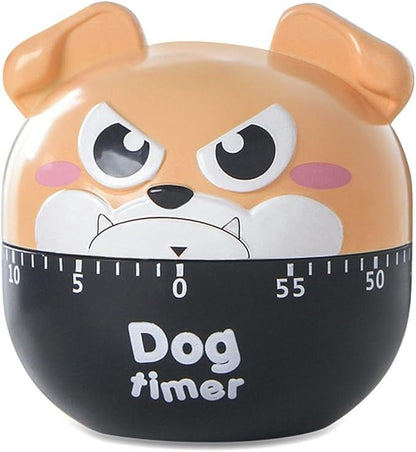 Cute Dog Kitchen Timer Manual Mechanical Rotating Alarm 55 Minutes Countdown