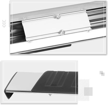 [Pair] 6 Inch Chrome Stainless Running Boards Side Steps Bars Compatible with 07-19 Chevy Silverado/GMC Sierra Crew Cab