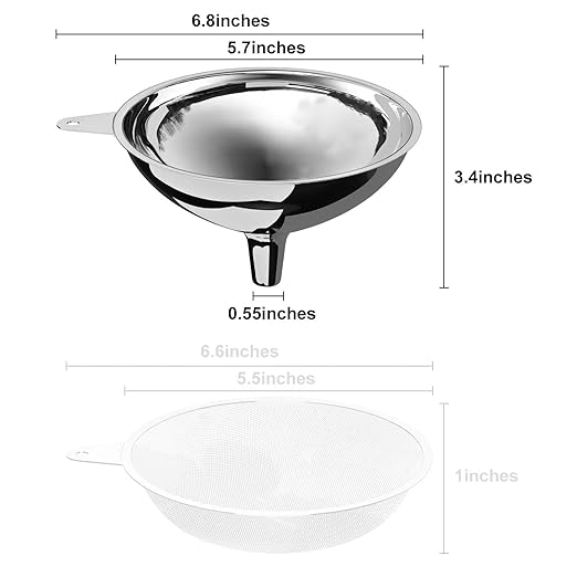 serinar Stainless Steel Large Funnel, Metal Funnel