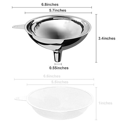 serinar Stainless Steel Large Funnel, Metal Funnel