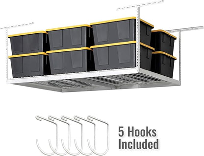 SafeRacks 4 ft x 8 ft Overhead Storage Rack Adjustable 24 in - 45in Height