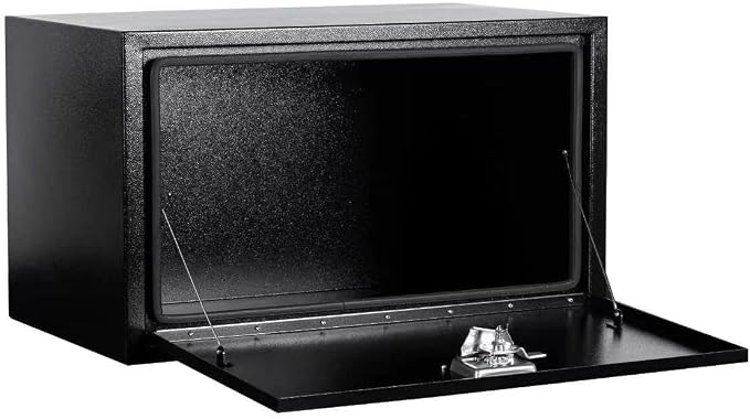 Underbody Truck Tool Box, Heavy Duty Steel Underbody Toolbox with T-Handle Lock & Weatherproof Seal, Lockable Truck Trailer Tool Box for Pickup, Flatbed, RV, Van, Utility Vehicles - 30×12×14