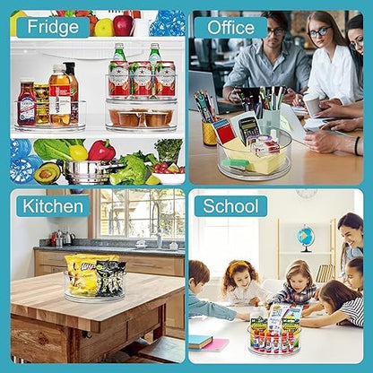 Sorbus Lazy Susan Organizer, Clear Turntable Organizer (Tall 2 Pack)