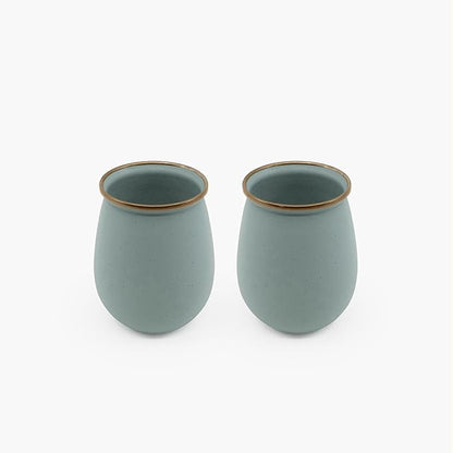 Barebones Enamel Tumblers Set of 2 - Vintage-inspired Design - Durable and Suitable for Outdoor Picnics or Camping (16 Oz, Mint)