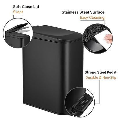 TIPGO Slim Bathroom Trash Can