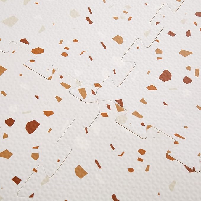 Terrazzo Playmat, Non-Toxic, Eco-Friendly, EVA-Foam, Puzzle Playmat (Brown), Extra Large, 180 centimeters x 120 centimeters