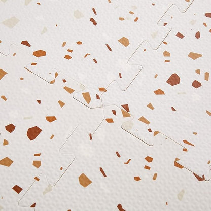 Terrazzo Playmat, Non-Toxic, Eco-Friendly, EVA-Foam, Puzzle Playmat (Brown), Extra Large, 180 centimeters x 120 centimeters