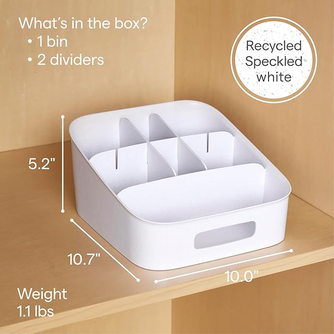 YouCopia ShelfBin Adjustable Snack Bin, BPA-Free Divided Storage Basket
