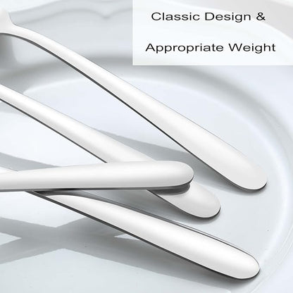 Pleafind 36-Pcs Dinner Spoons Set (7.4 inch), Spoons Silverware, Stainless Steel Spoon, Mirror Polished Tablespoon, Silverware Spoon for Home, Kitchen, Restaurant, Dishwasher Safe
