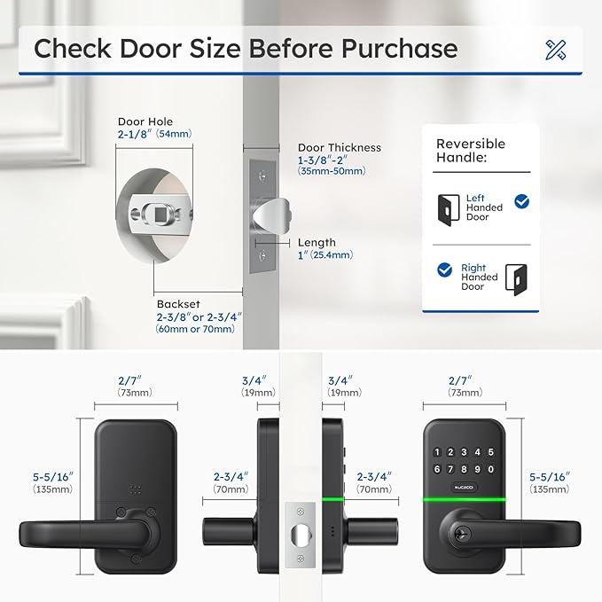 Smart Door Handle Lock with Keypad: Kucacci Keyless Entry Digital Knob