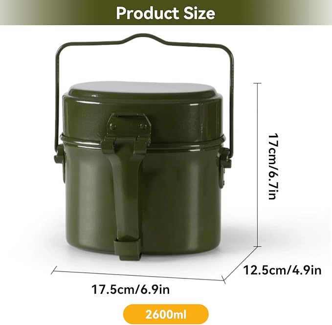 Portable Mess Kit Hiking Picnic BBQ Beach Camping Cookware Mess Tin Camping Pots Pans Set