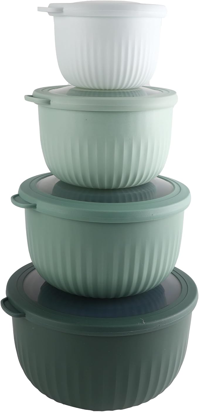 COOK WITH COLOR Prep Bowls with Lids- Wide and Deep Nesting Plastic Small