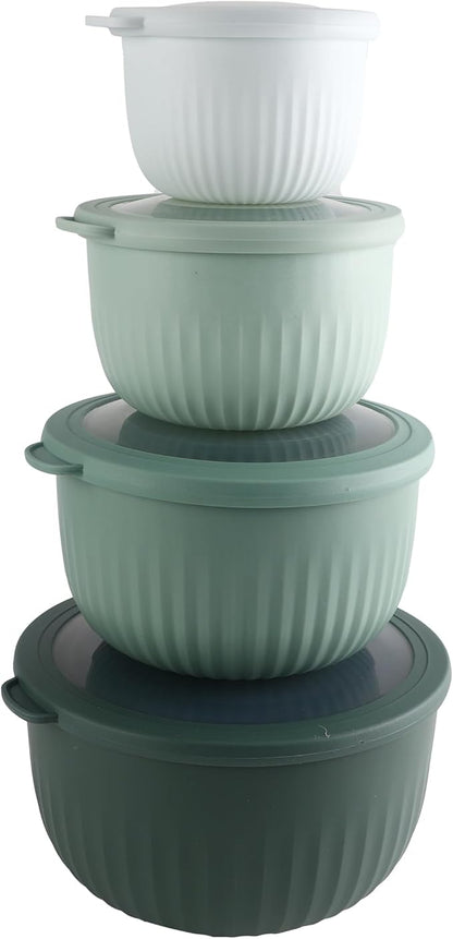 COOK WITH COLOR Prep Bowls with Lids- Wide and Deep Nesting Plastic Small