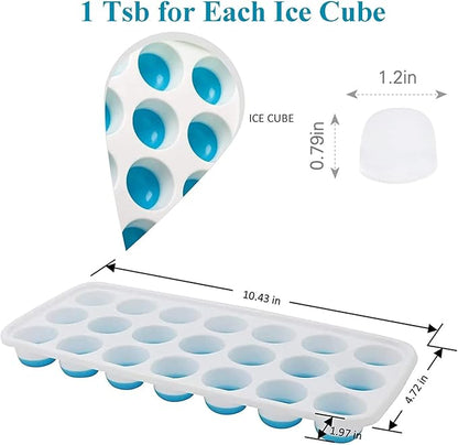 Ice Cube Trays with Lids BPA Free, 4 Pack Easy Release Silicone Ice Cube Trays