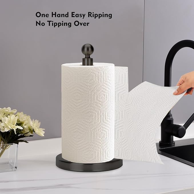Kalitro Paper Towel Holder Countertop, Standing Paper Towel Roll Holder