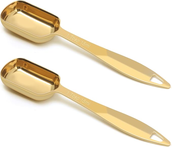 2 Pcs 1 Tablespoon Stainless Steel Single Measuring Spoon, Long Handle Metal