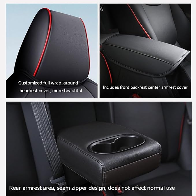 Custom Fit RAV4 Hybrid Car Seat Covers for Select Toyota RAV4 Hybrid (Not for 2019-2025 Hybrid/Prime SE,XSE) 2019 2020 2021 2022 2023 2024 2025 - Full Set,Leather (Blue Check)