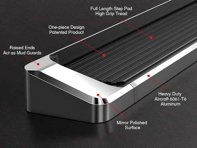 APS Running Boards Style Compatible with Ford Expedition 1997-2017 (Exclude EL Model) (Not Fit Funkmaster Flex Edition) (Nerf Bars Side Steps Side Bars)