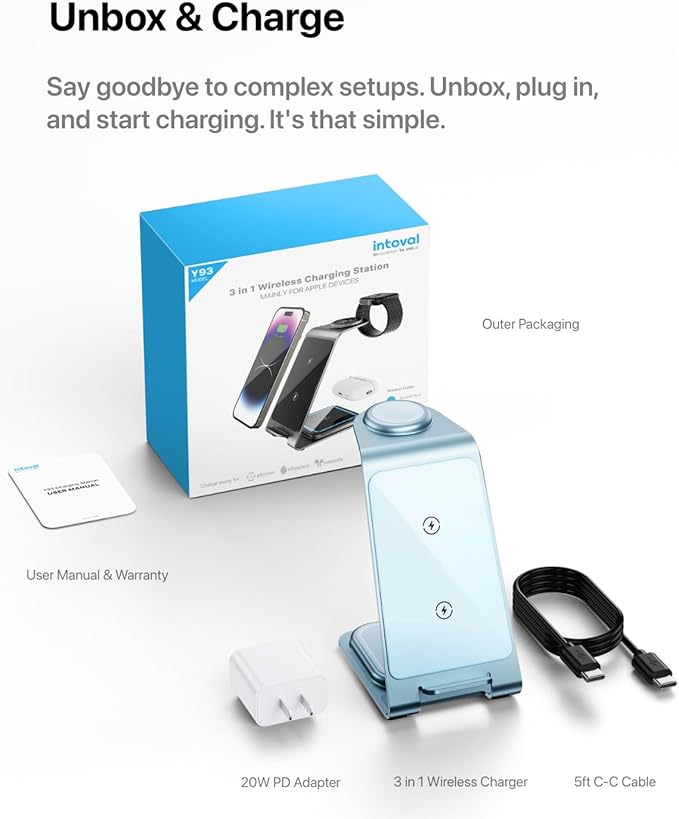 Intoval 3 in 1 Wireless Charging Station