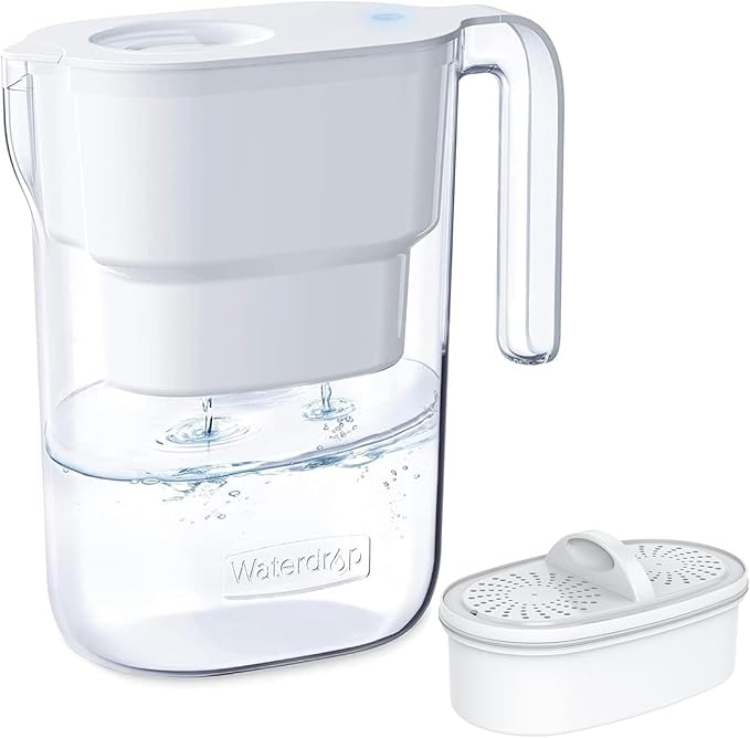 Waterdrop PT-05W Water Filter Pitcher, 7-Cup Capacity, NSF Certified, 5X Longer