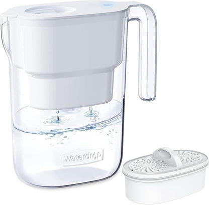 Waterdrop PT-05W Water Filter Pitcher, 7-Cup Capacity, NSF Certified, 5X Longer