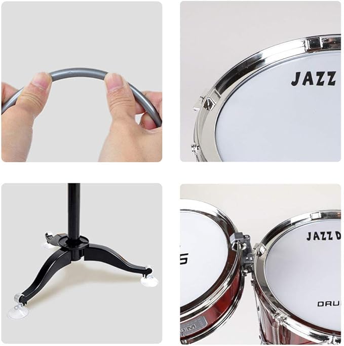 Small Plastic Drum Set Toy for Kids Age 3 - 6 Years Old Toy Musical Instruments Playing Rhythm Beat Toy Great Gift for Boys Girls