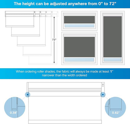 DENFOON Motorized Blinds with Remote, Thermal ElectricBlinds【Solar Panel】