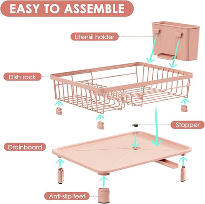 GAOKASE Dish Drying Rack, Stainless Steel-Dish Rack, Dish Racks