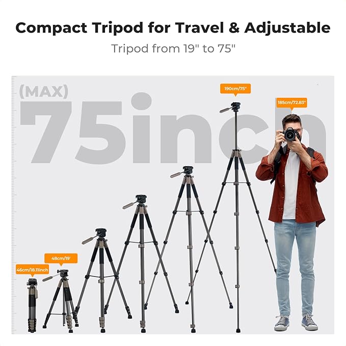 K&F CONCEPT Camera Tripod, Cellphone Clip