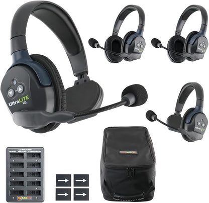 Eartec UL422 Ultralite-HD 4-Person Full Duplex Wireless Intercom Headset