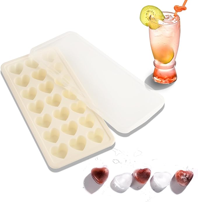 Heart Shape Ice Cube Tray, 21 Holes Silicone Ice Cube Mold