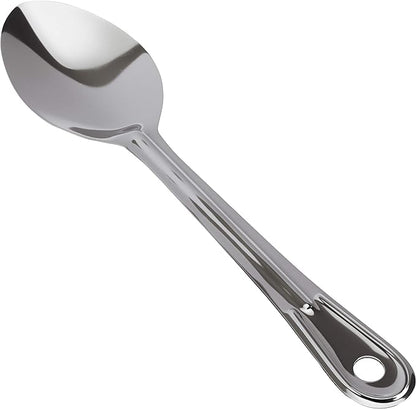 Super Strong, Ergonomic 11 in Serving Spoon 1 Pk. Big, Solid Stainless Steel Spoons for Cooking, Baking and Basting. Best Kitchen Flatware for Buffet and Banquet Service in Restaurants and Homes
