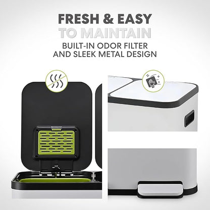 Simpli-Magic 60 Liter / 16 Gallon Rectangular Hands-Free Dual Compartment