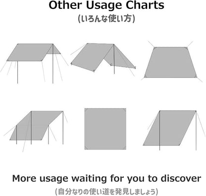 Azarxis Waterproof Camping Tent Tarp Hammock Rain Fly Footprint Ground Cloth Shelter Sunshade Beach Picnic Blanket Mat for Outdoor Camping Park Lawn