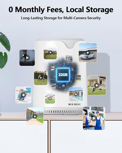 WEILAILIFE 【Auto Tracking & 2-Way Audio】 Security Cameras Wireless Outdoor